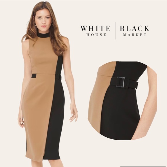 White House Black Market Dresses & Skirts - WHBM Mock Neck Sheath Dress Size 10